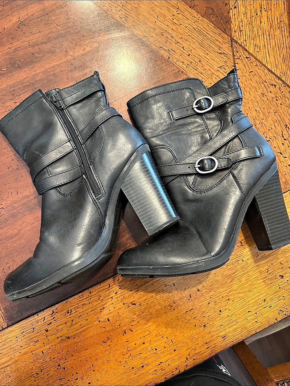 Black Buckle Ankle Boots